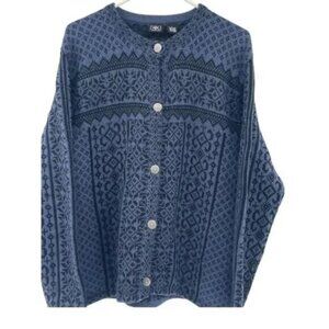 Vintage Wool Skyr Fair Isle Sweater Nordic Blue Black